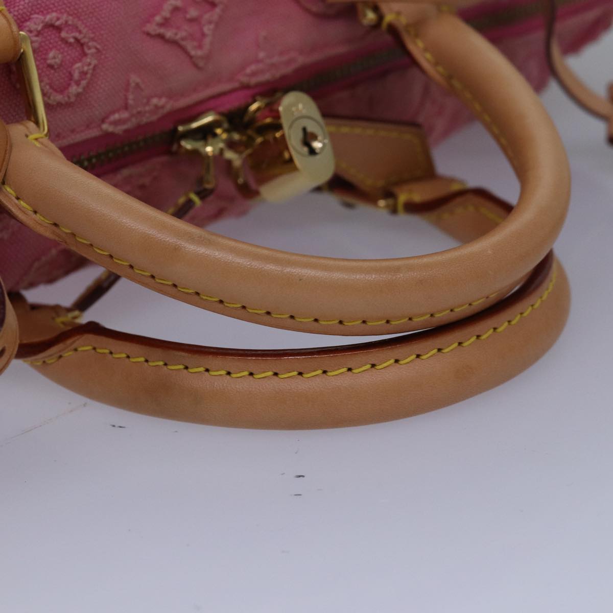 LOUIS VUITTON Monogram Stone Speedy Bandouliere 35 Bag Rose M40831 Auth 82931A