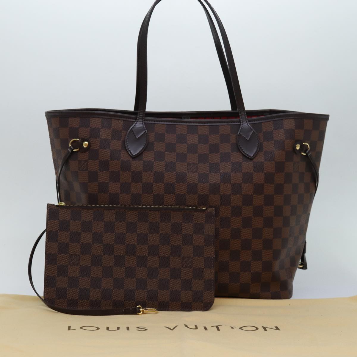 LOUIS VUITTON Damier Ebene Neverfull MM Tote Bag N51105 LV Auth 82932A