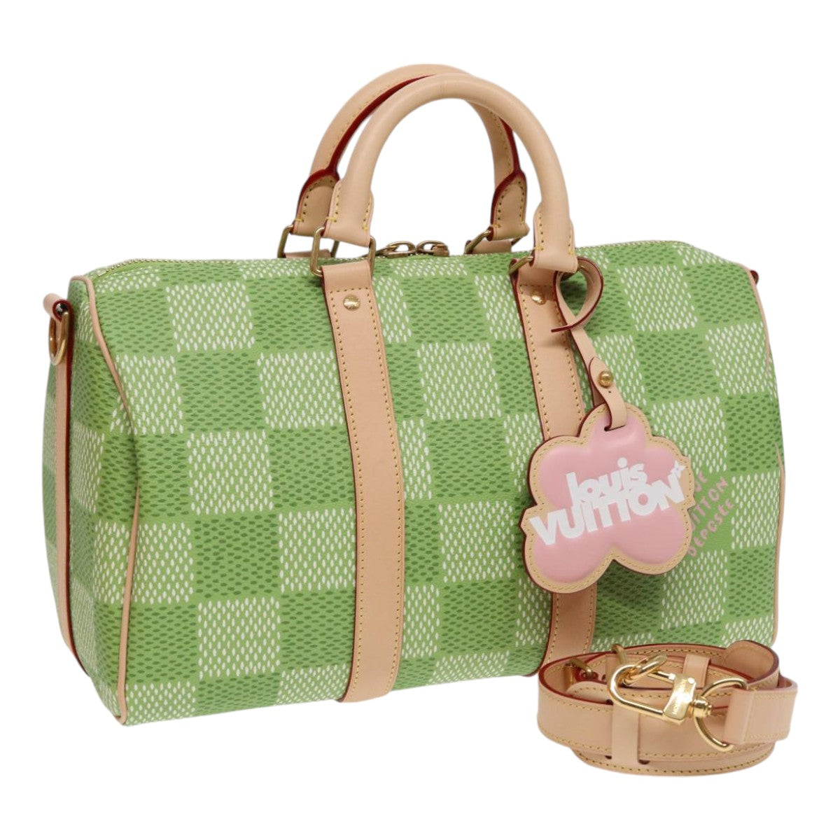 LOUIS VUITTON Damier Golf Keepall Bandouliere 35 Bag Green N40671 LV Auth 82933S