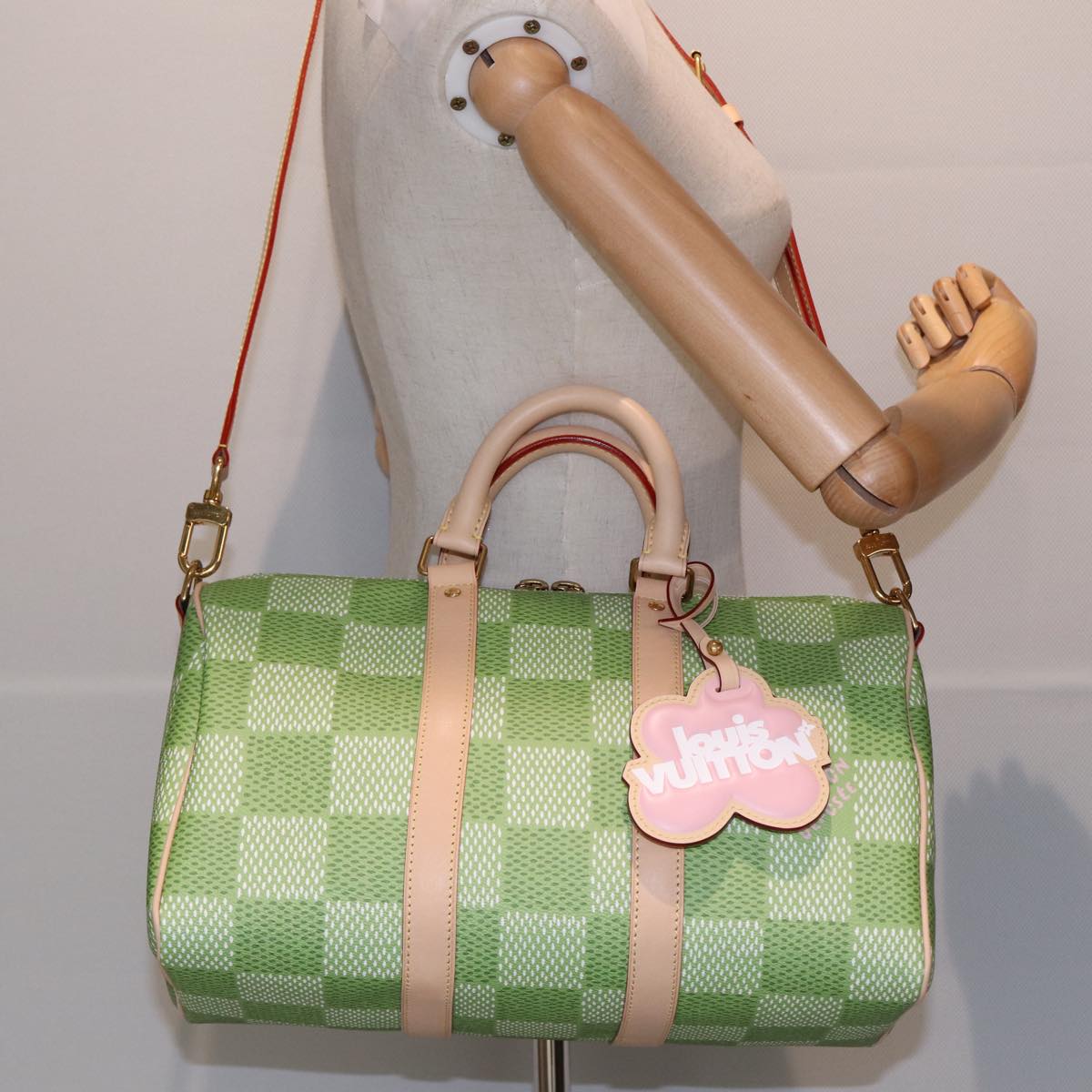 LOUIS VUITTON Damier Golf Keepall Bandouliere 35 Bag Green N40671 LV Auth 82933S