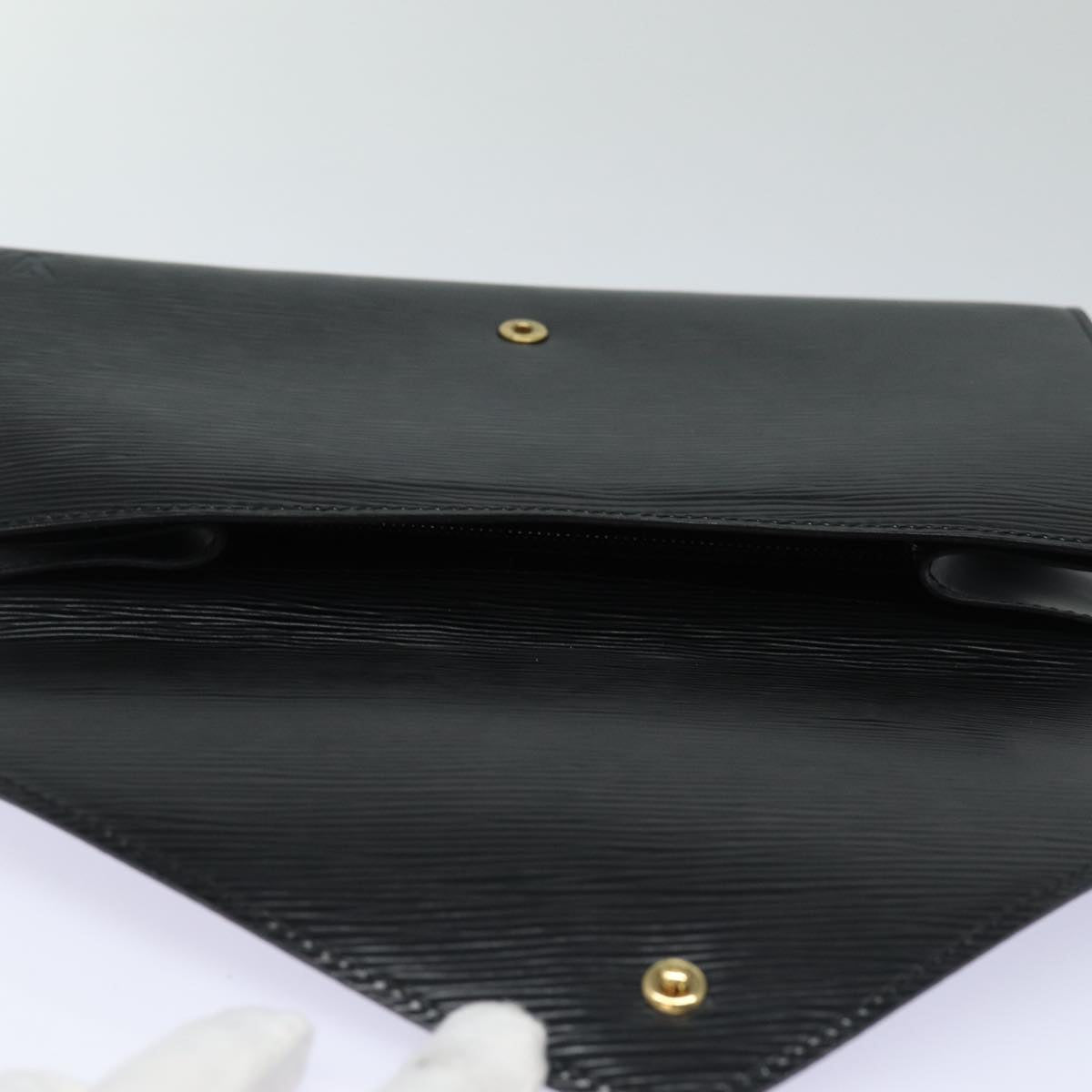 LOUIS VUITTON Epi Art Deco Clutch Bag Black M52632 LV Auth 82936