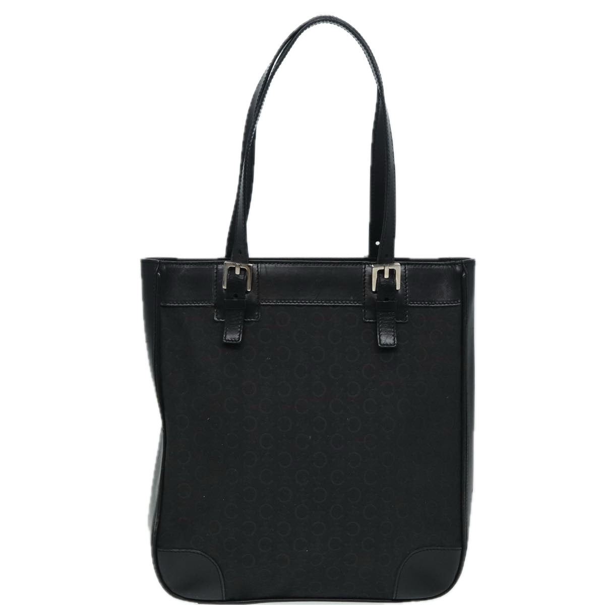 CELINE C Macadam Canvas Tote Bag Black Auth 82944 - 0