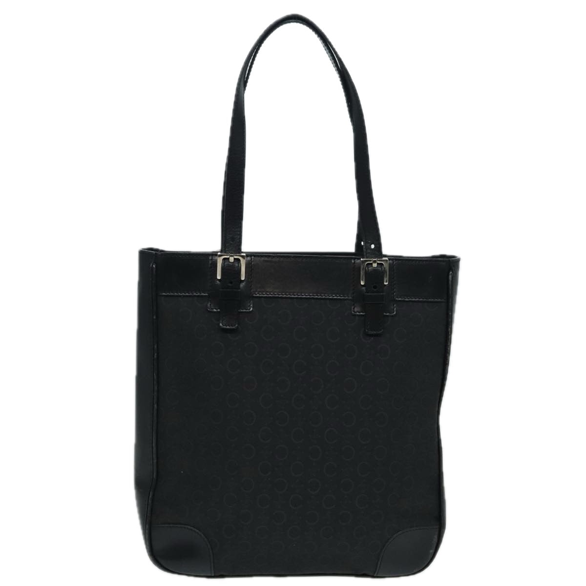 CELINE C Macadam Canvas Tote Bag Black Auth 82944