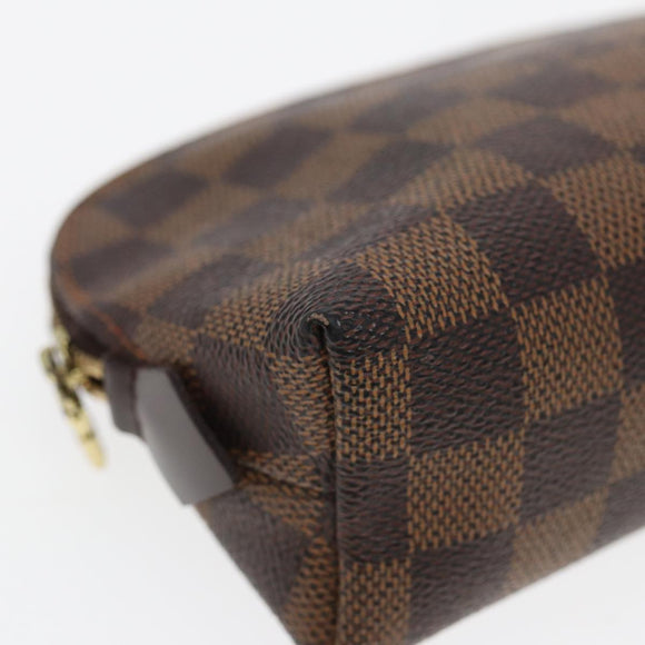 LOUIS VUITTON Damier Ebene Pochette Cosmetic PM Pouch N47516 LV Auth 82978