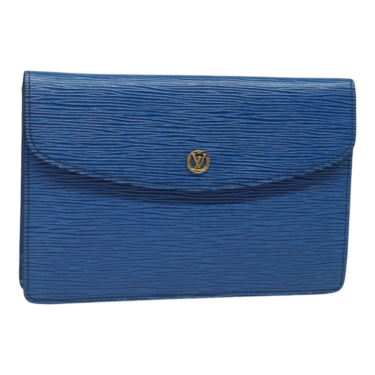 LOUIS VUITTON Epi Montaigne 23 Clutch Bag Blue M52665 LV Auth 82998