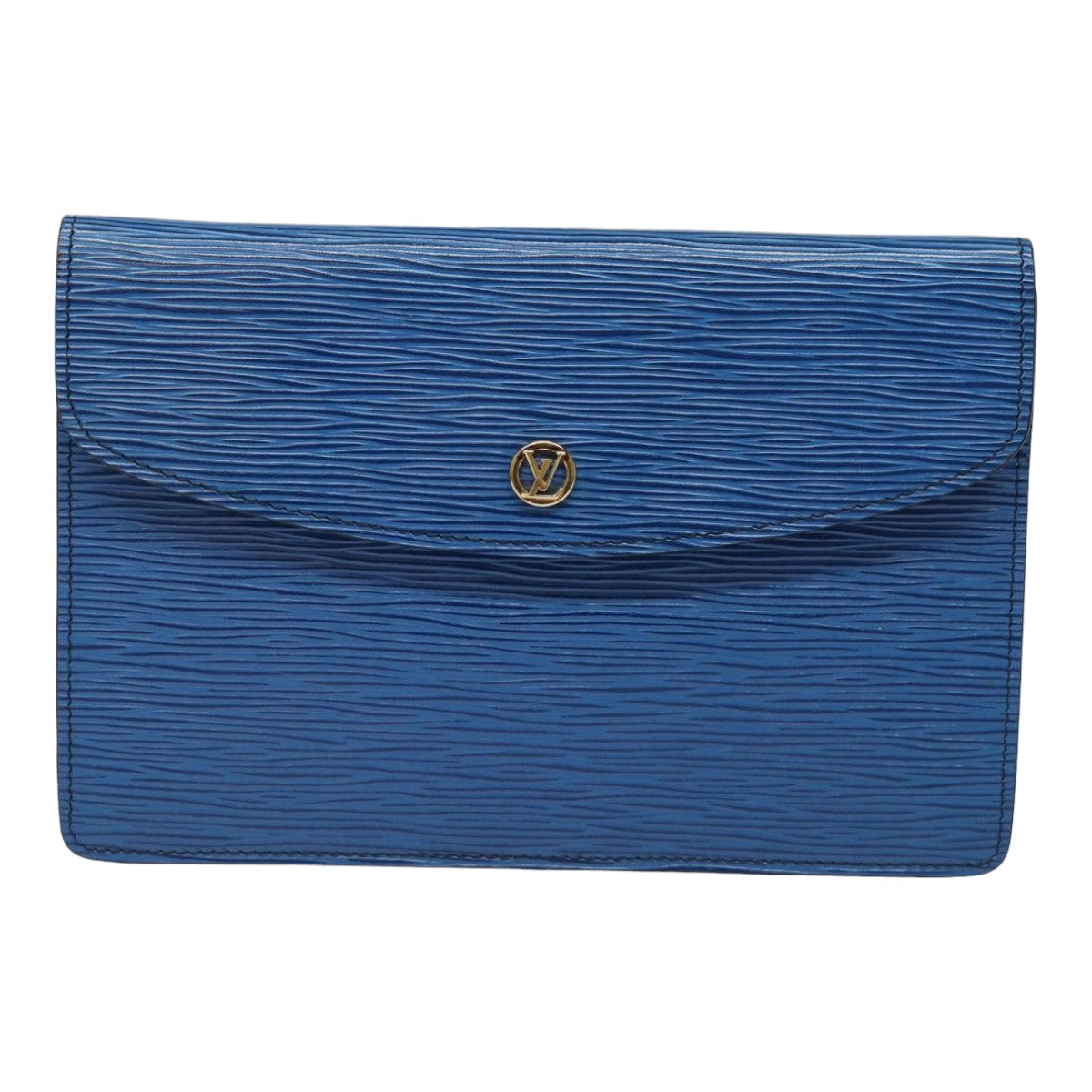 LOUIS VUITTON Epi Montaigne 23 Clutch Bag Blue M52665 LV Auth 82998