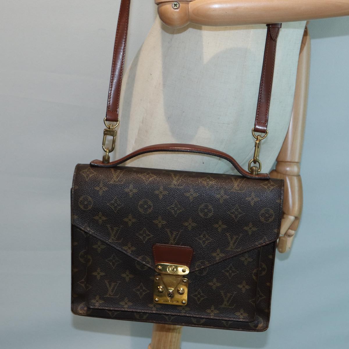 LOUIS VUITTON Monogram Monceau 28 Hand Bag 2way M51185 LV Auth 83013