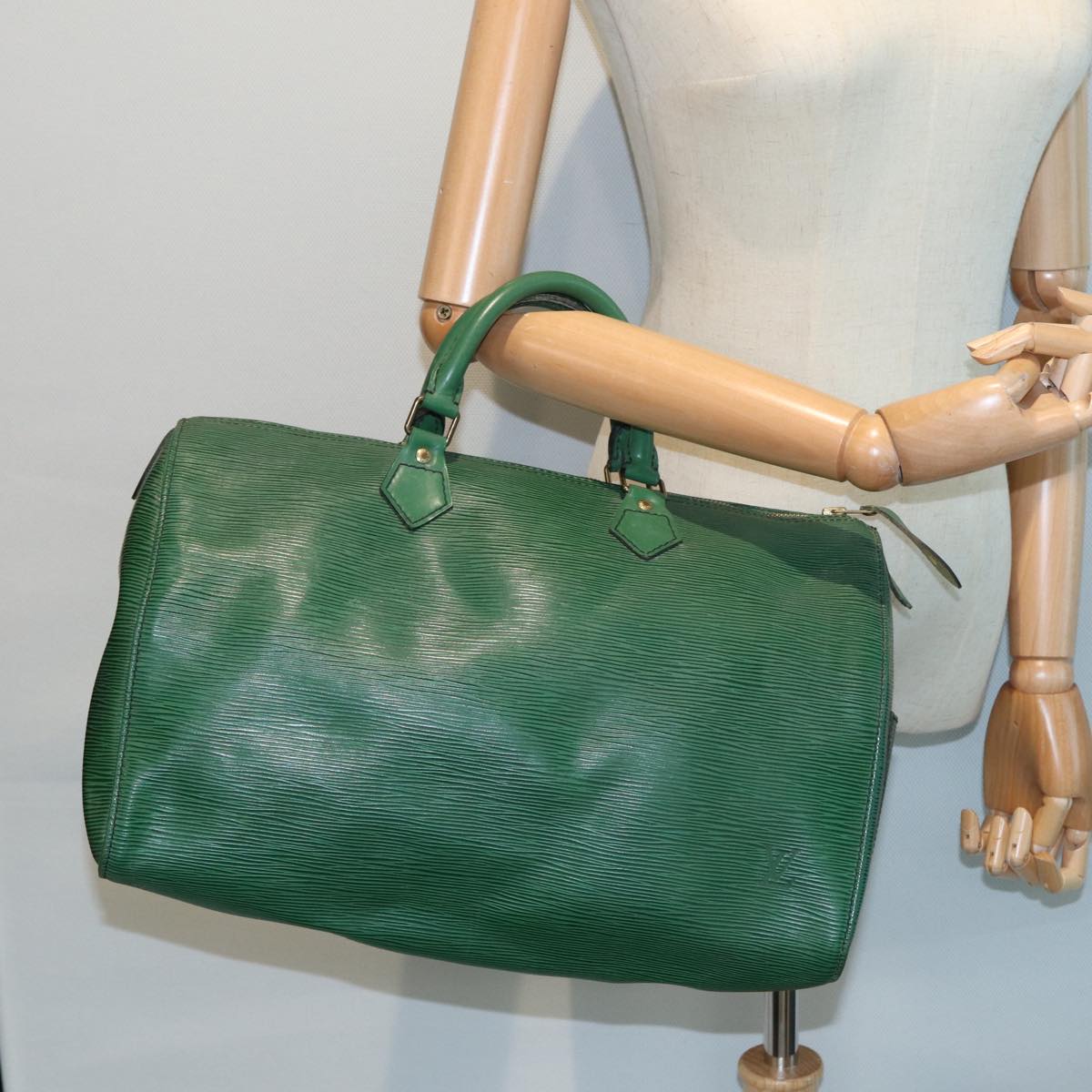 LOUIS VUITTON Epi Speedy 35 Hand Bag Borneo Green M42994 LV Auth 83023