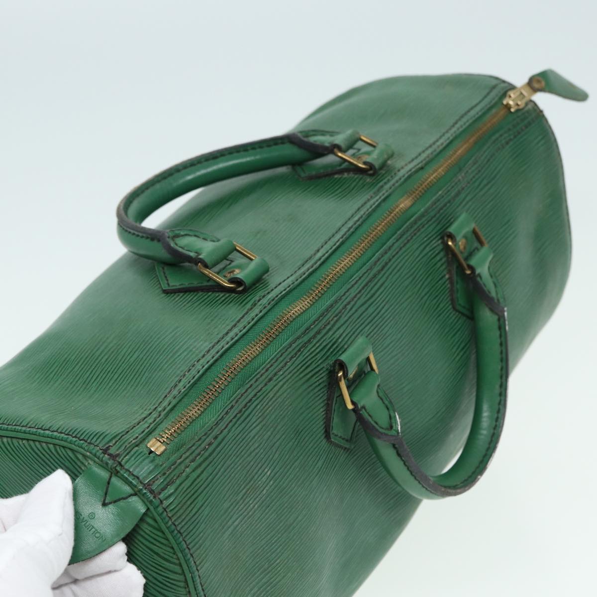 LOUIS VUITTON Epi Speedy 35 Hand Bag Borneo Green M42994 LV Auth 83023