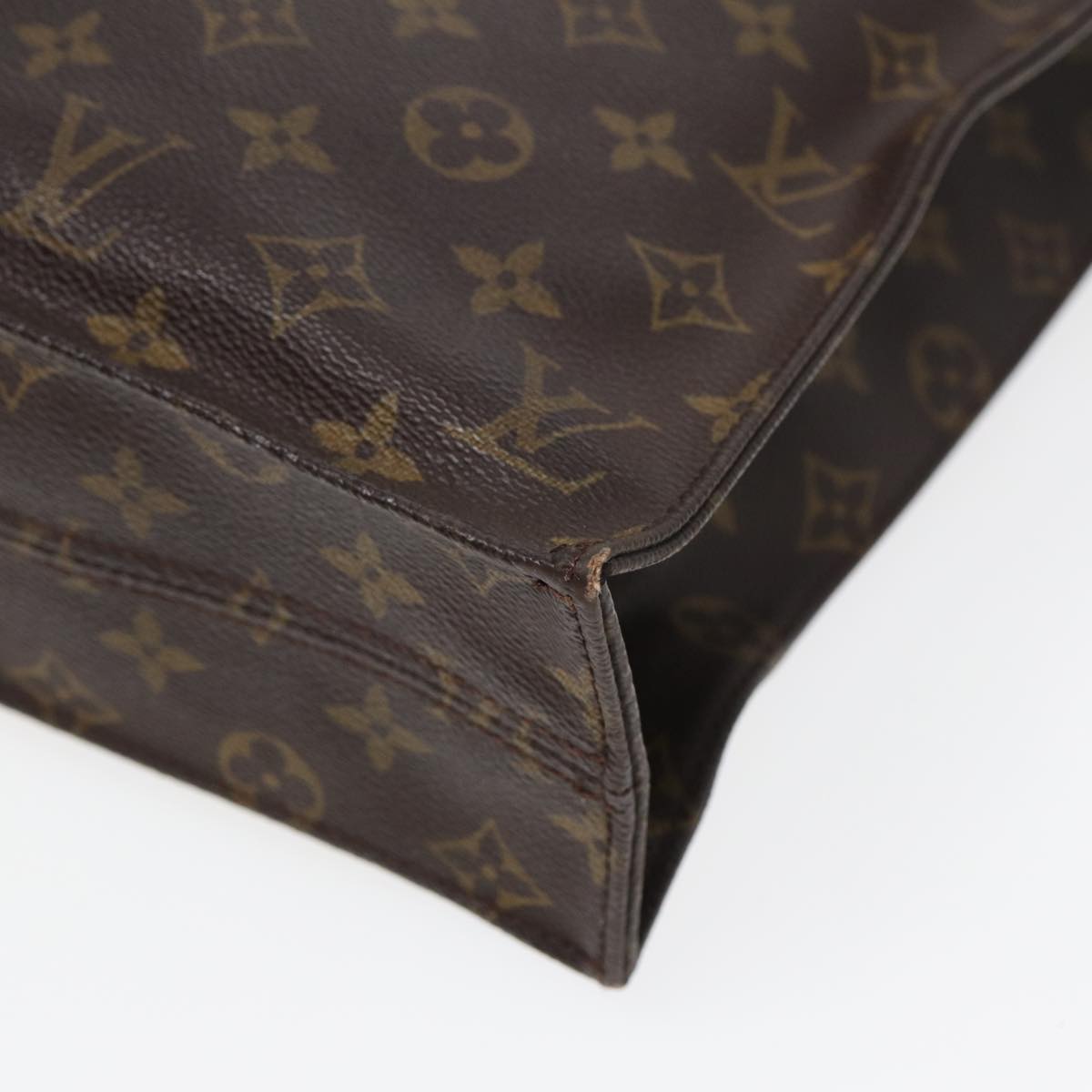 LOUIS VUITTON Monogram Sac Plat Hand Bag M51140 LV Auth 83048