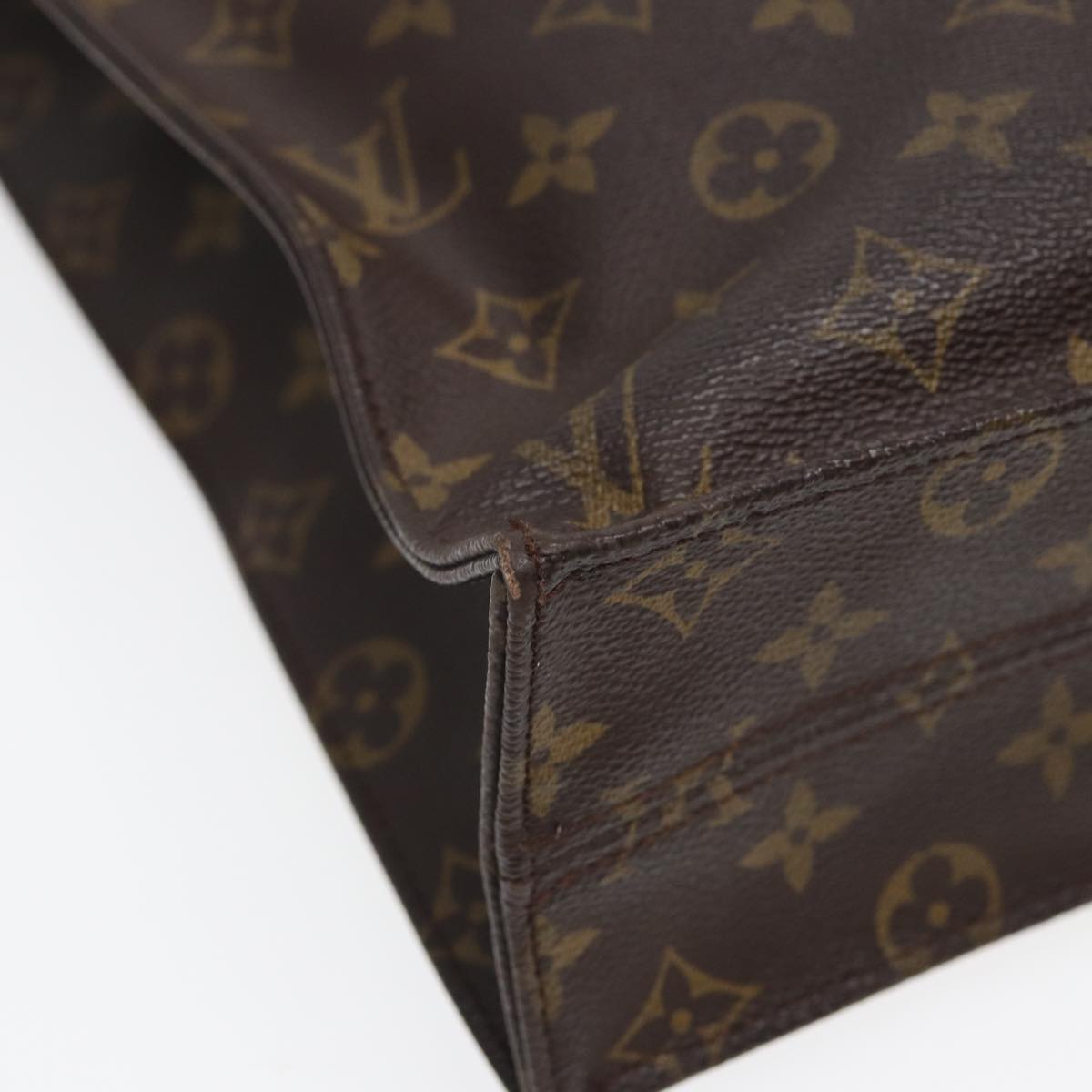 LOUIS VUITTON Monogram Sac Plat Hand Bag M51140 LV Auth 83048