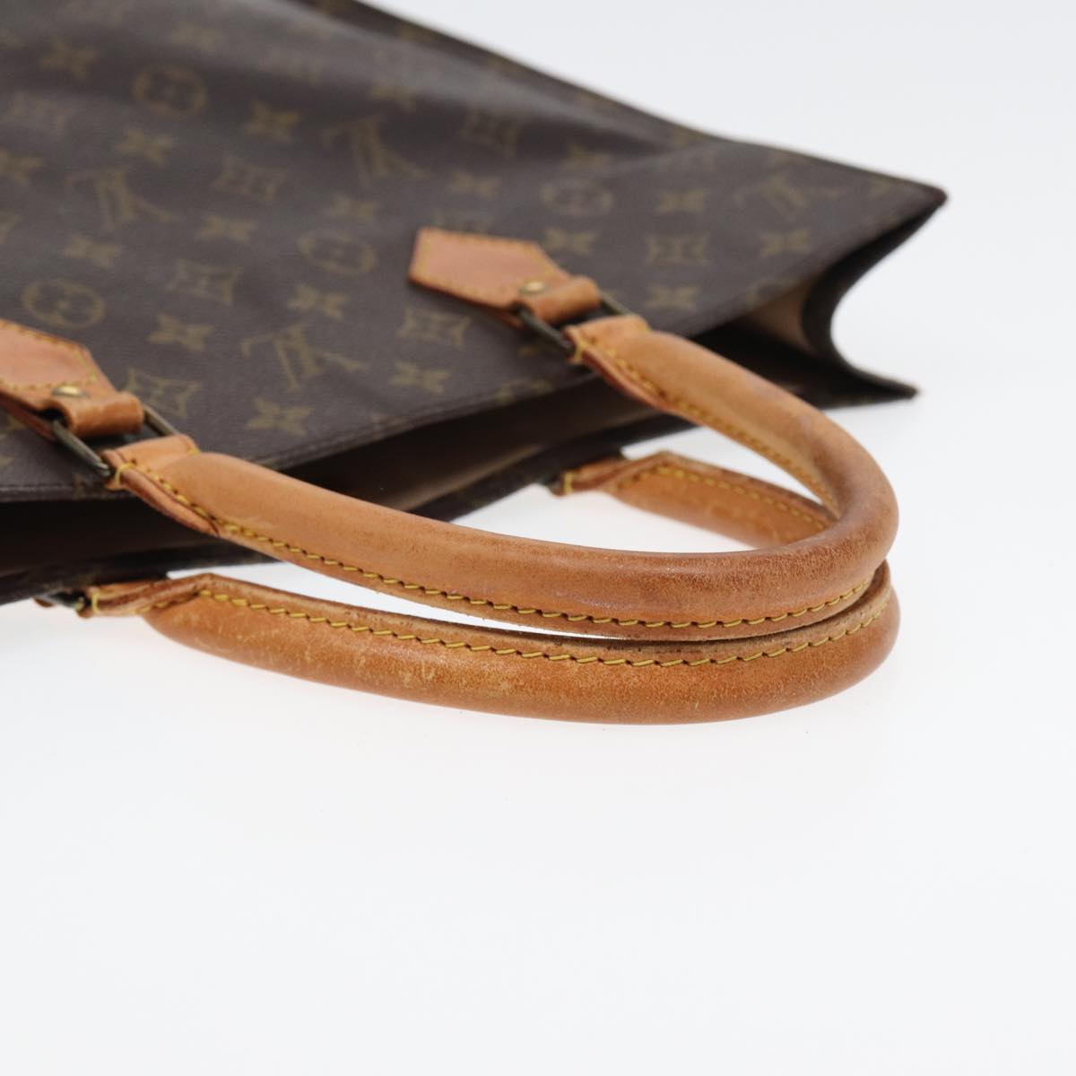 LOUIS VUITTON Monogram Sac Plat Hand Bag M51140 LV Auth 83048