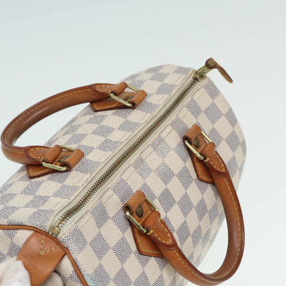 LOUIS VUITTON Damier Azur Speedy 25 Hand Bag N41534 LV Auth 83072