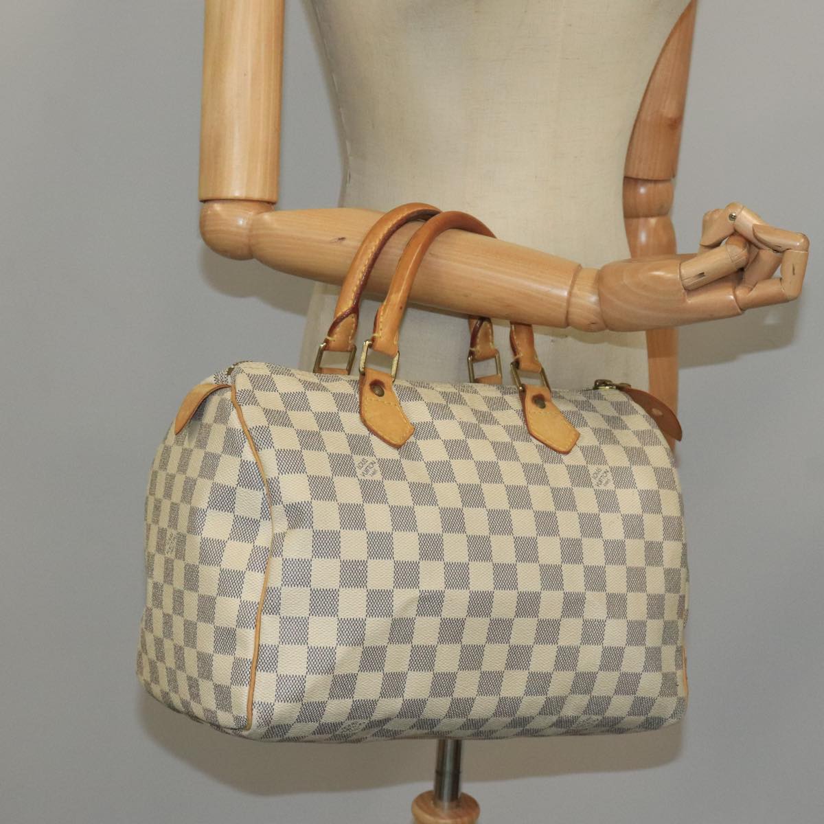 LOUIS VUITTON Damier Azur Speedy 30 Hand Bag N41533 LV Auth 83073