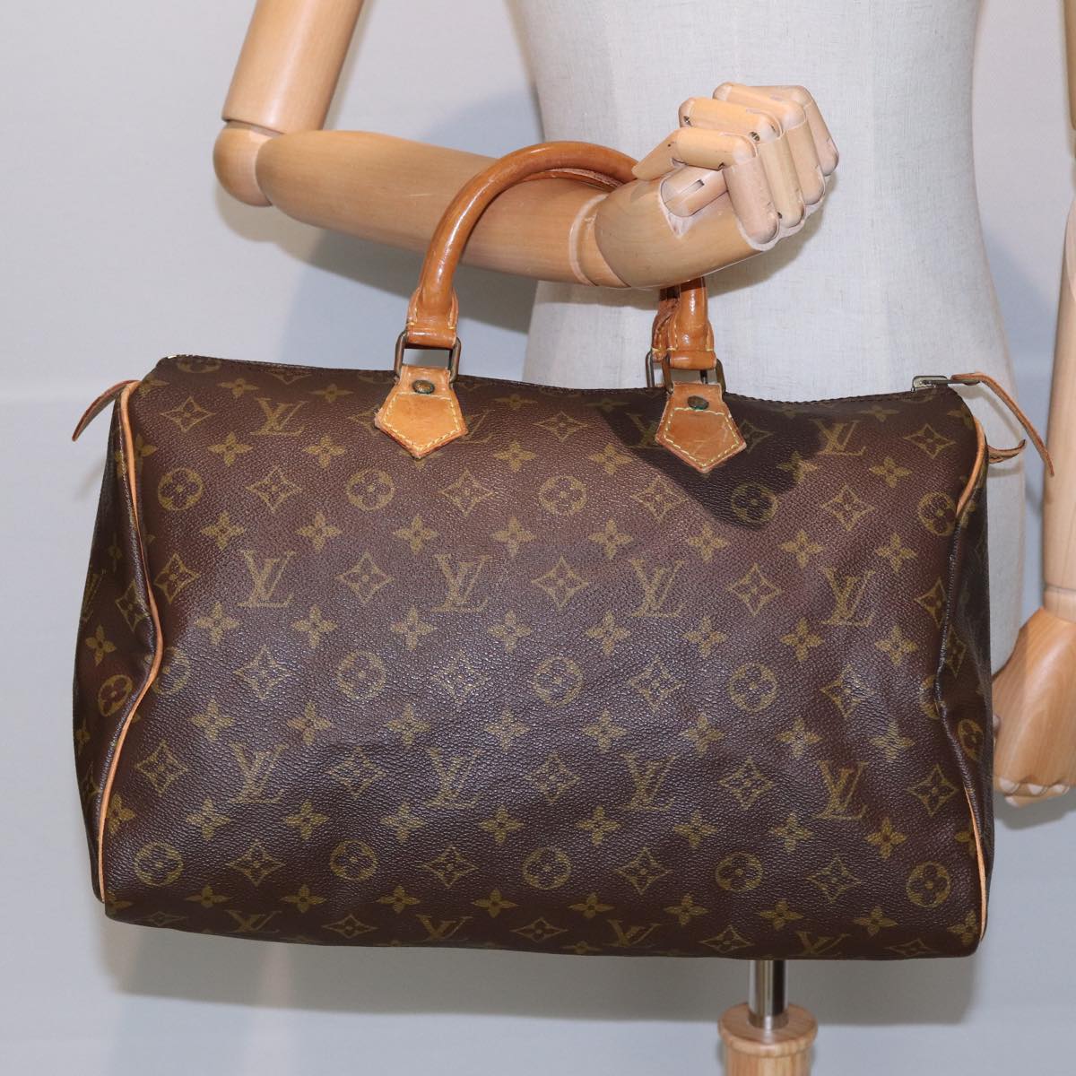 LOUIS VUITTON Monogram Speedy 35 Hand Bag M41524 LV Auth 83080