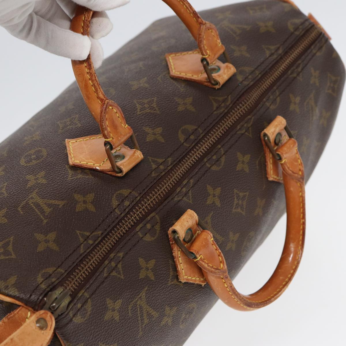 LOUIS VUITTON Monogram Speedy 35 Hand Bag M41524 LV Auth 83080