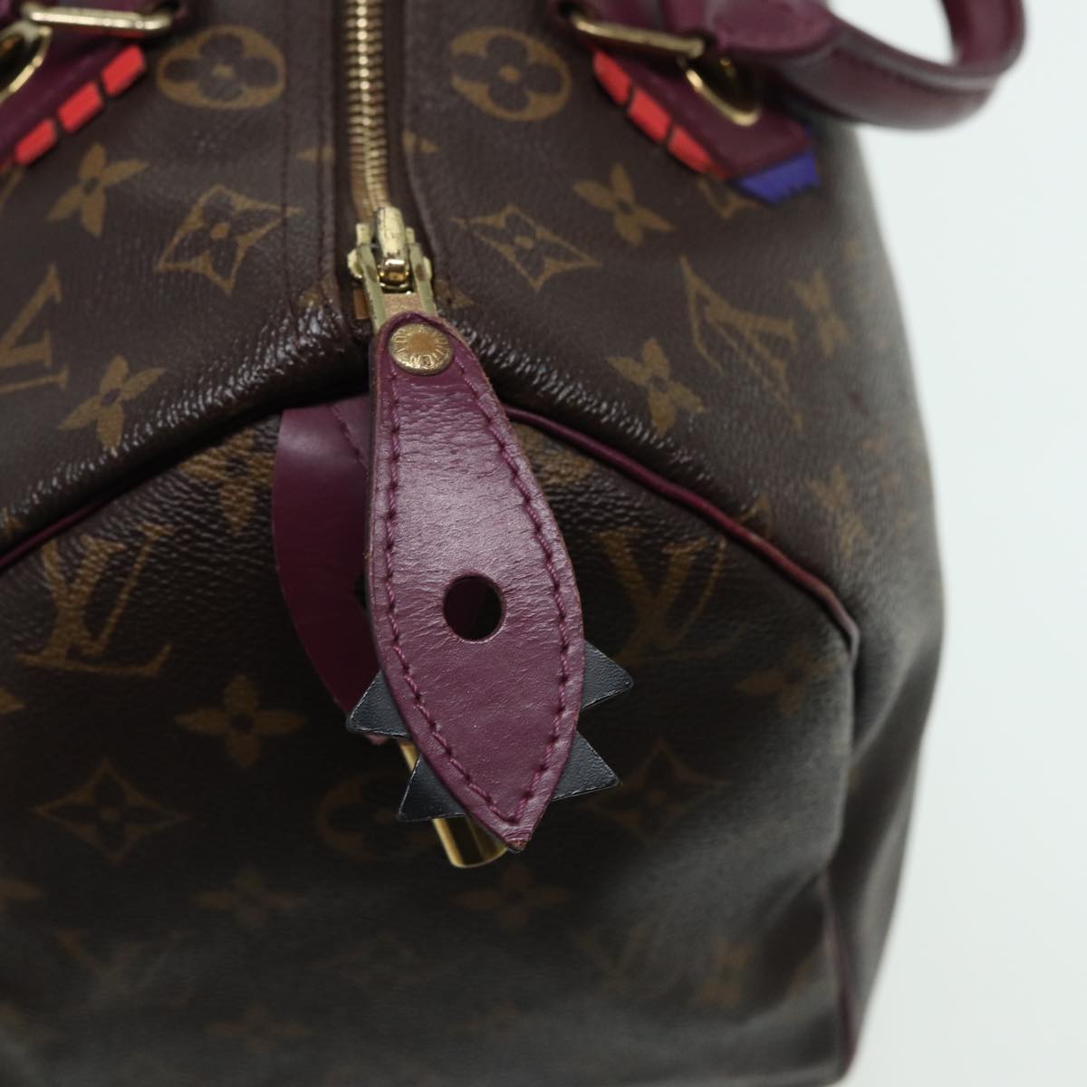 LOUIS VUITTON Monogram Totem Speedy 30 Hand Bag M41666 LV Auth 83082