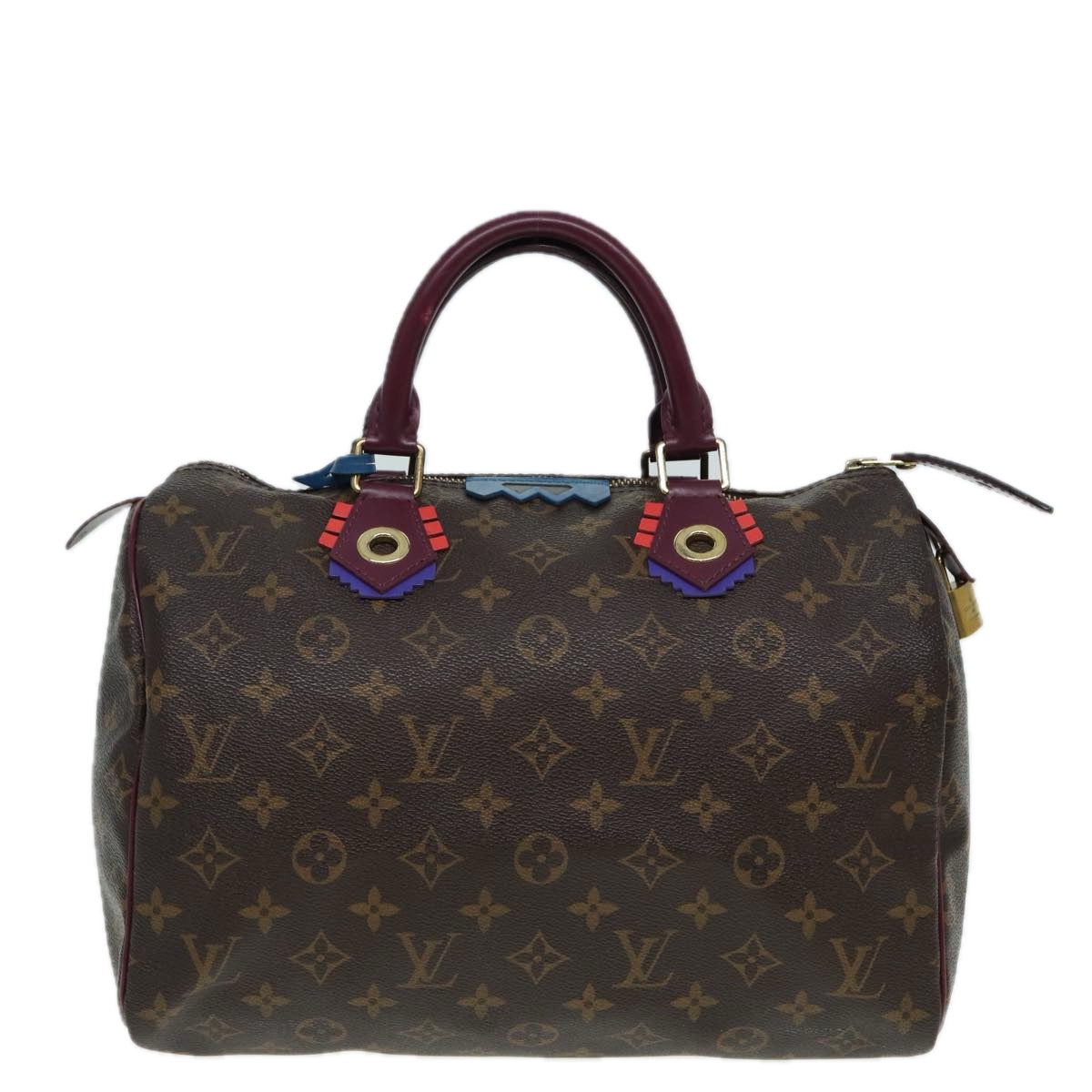 LOUIS VUITTON Monogram Totem Speedy 30 Hand Bag M41666 LV Auth 83082