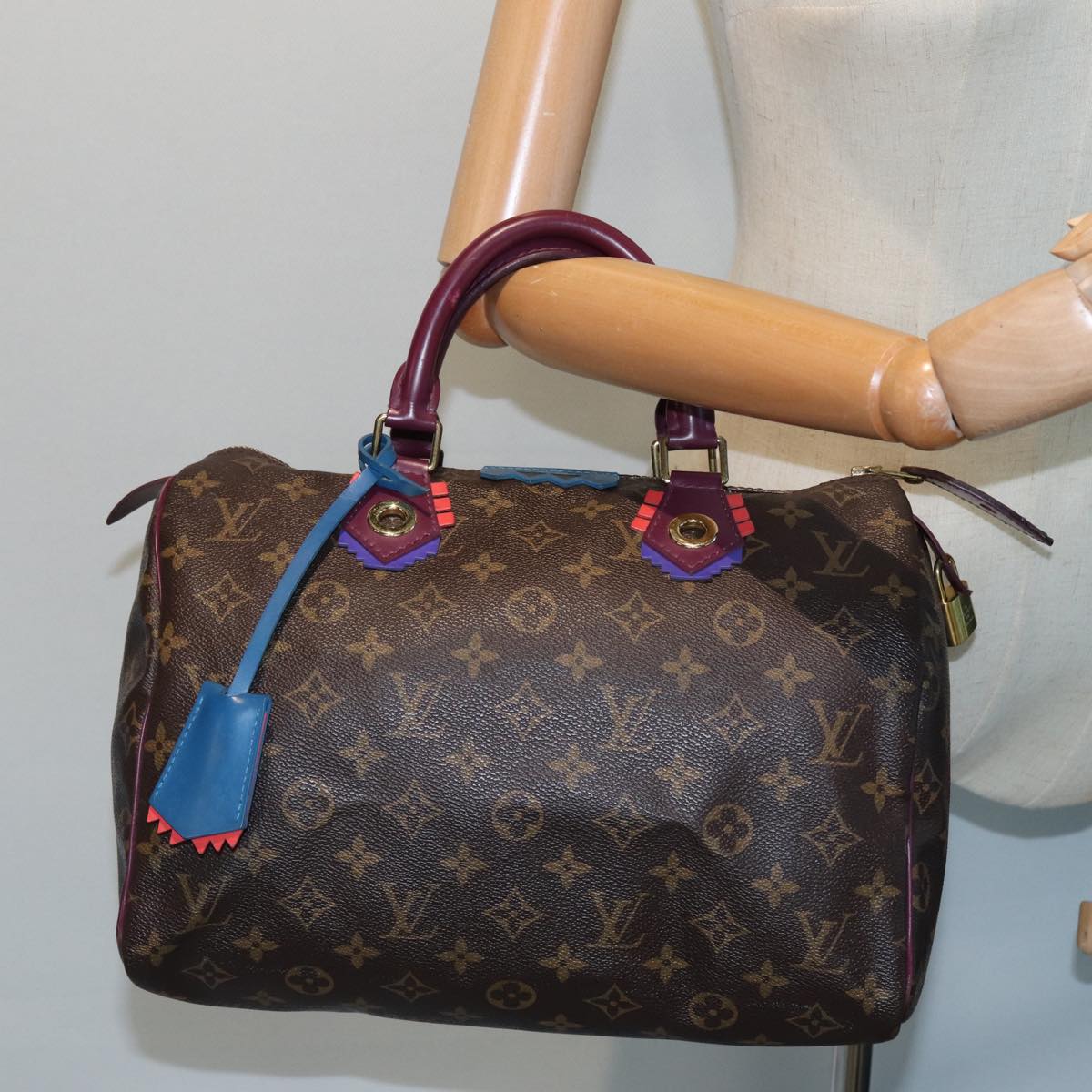 LOUIS VUITTON Monogram Totem Speedy 30 Hand Bag M41666 LV Auth 83082