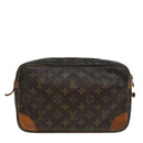 LOUIS VUITTON Monogram Compiegne 28 Clutch Bag M51845 LV Auth 83111-2