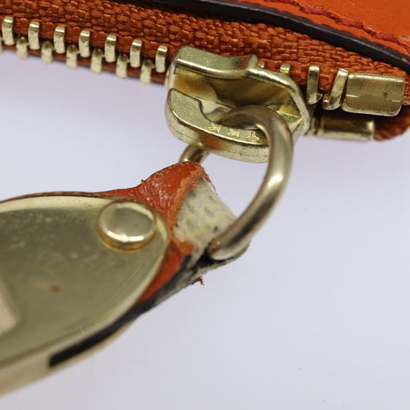 BURBERRY Nova Check Clutch Bag PVC Leather Beige Orange Auth 83126AV