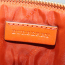 BURBERRY Nova Check Clutch Bag PVC Leather Beige Orange Auth 83126AV-17
