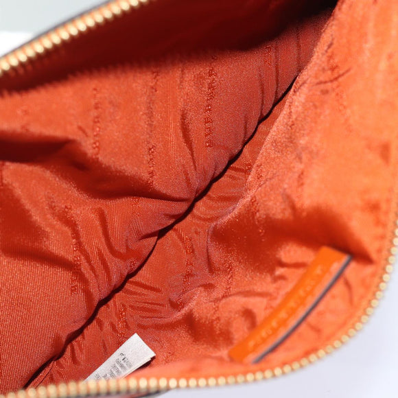 BURBERRY Nova Check Clutch Bag PVC Leather Beige Orange Auth 83126AV