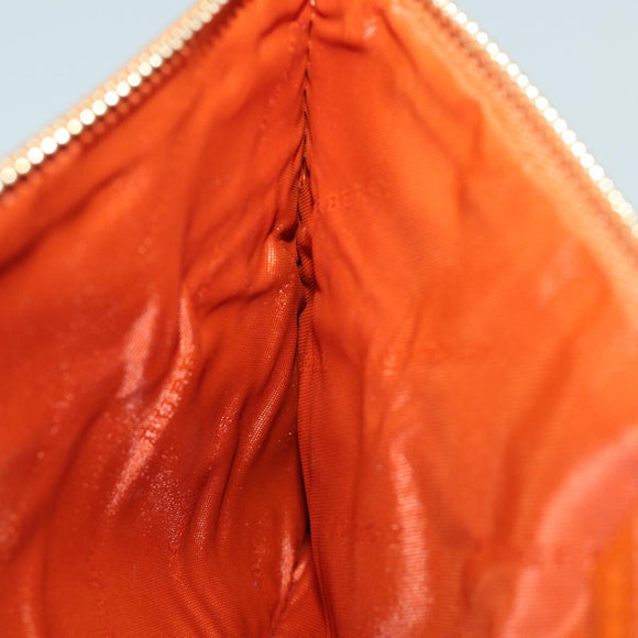 BURBERRY Nova Check Clutch Bag PVC Leather Beige Orange Auth 83126AV