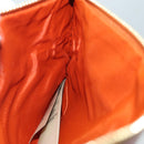 BURBERRY Nova Check Clutch Bag PVC Leather Beige Orange Auth 83126AV-19