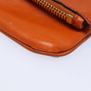BURBERRY Nova Check Clutch Bag PVC Leather Beige Orange Auth 83126AV-14