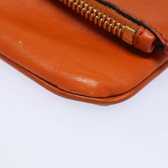 BURBERRY Nova Check Clutch Bag PVC Leather Beige Orange Auth 83126AV
