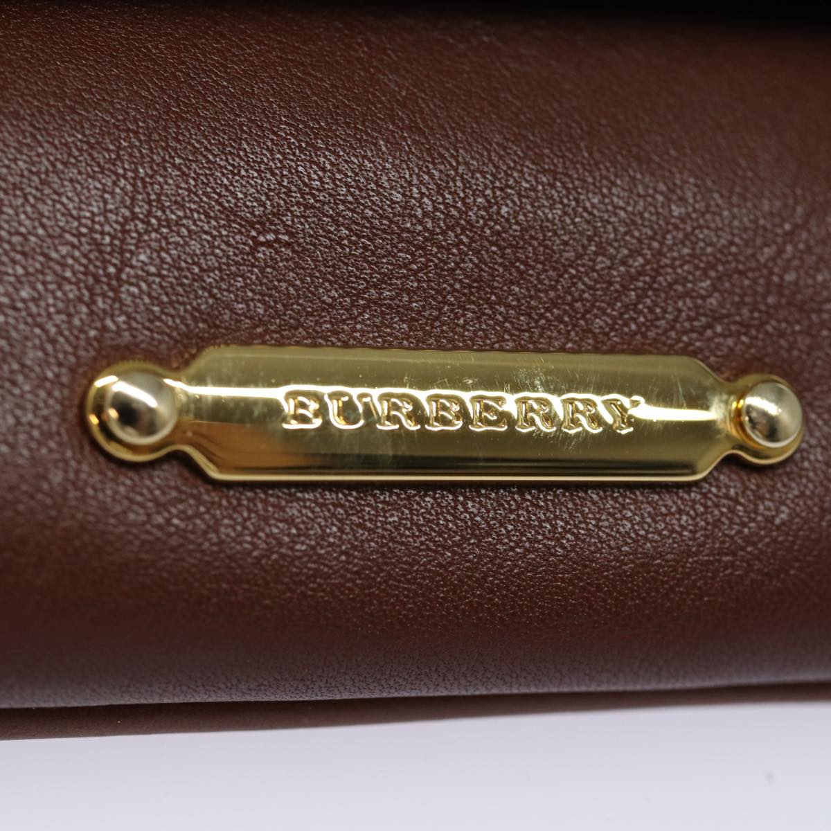 BURBERRY Nova Check Clutch Bag Canvas Leather Brown Auth 83127A