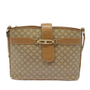 CELINE Macadam Canvas Shoulder Bag Beige Auth 83128-13