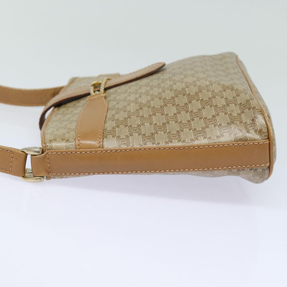 CELINE Macadam Canvas Umhängetasche Beige Auth 83128
