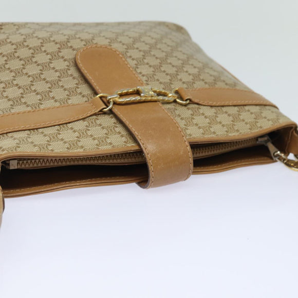 CELINE Macadam Canvas Umhängetasche Beige Auth 83128