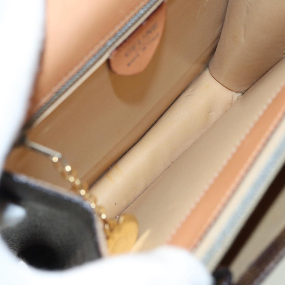 CELINE Macadam Canvas Shoulder Bag PVC Leather Brown Auth 83129