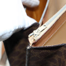 CELINE Macadam Canvas Shoulder Bag PVC Leather Brown Auth 83129-27