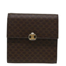 CELINE Macadam Canvas Umhängetasche PVC Leder Braun Auth 83129-13