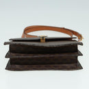 CELINE Macadam Canvas Umhängetasche PVC Leder Braun Auth 83129-5