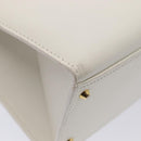 CELINE Shoulder Bag Leather 2way White Auth 83132-9
