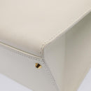 CELINE Shoulder Bag Leather 2way White Auth 83132-15