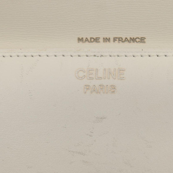 CELINE Shoulder Bag Leather 2way White Auth 83132