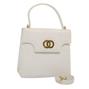 CELINE Shoulder Bag Leather 2way White Auth 83132-1