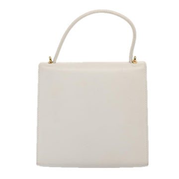 CELINE Shoulder Bag Leather 2way White Auth 83132 - 0