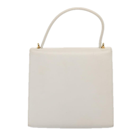 CELINE Shoulder Bag Leather 2way White Auth 83132