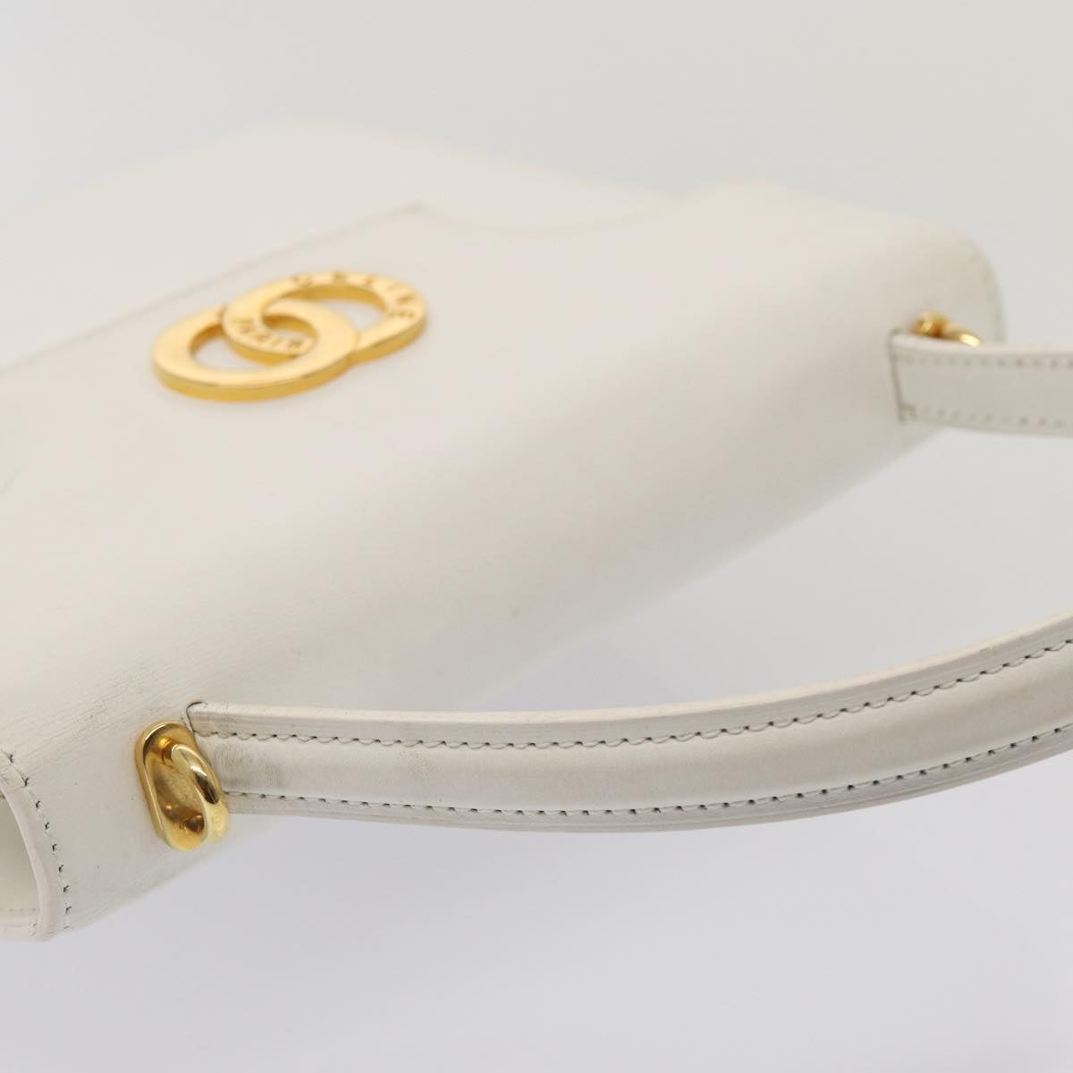 CELINE Shoulder Bag Leather 2way White Auth 83132