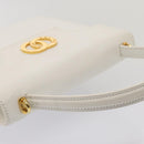 CELINE Shoulder Bag Leather 2way White Auth 83132-6