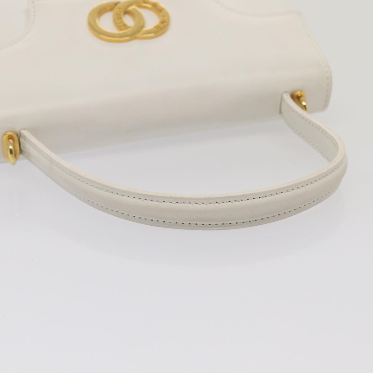 CELINE Shoulder Bag Leather 2way White Auth 83132