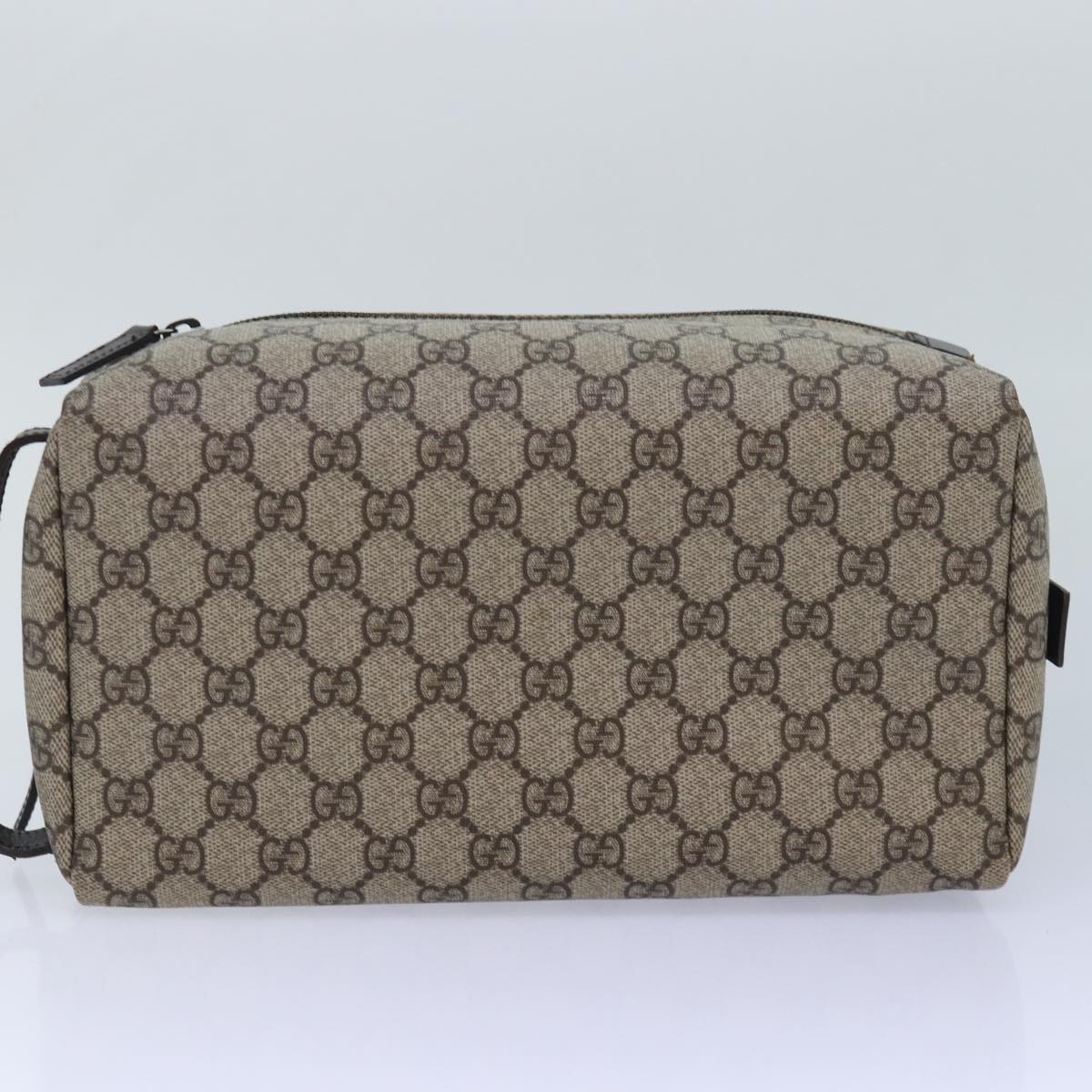 GUCCI GG Supreme Shoes case Pouch PVC Leather Beige 02888 Auth 83137