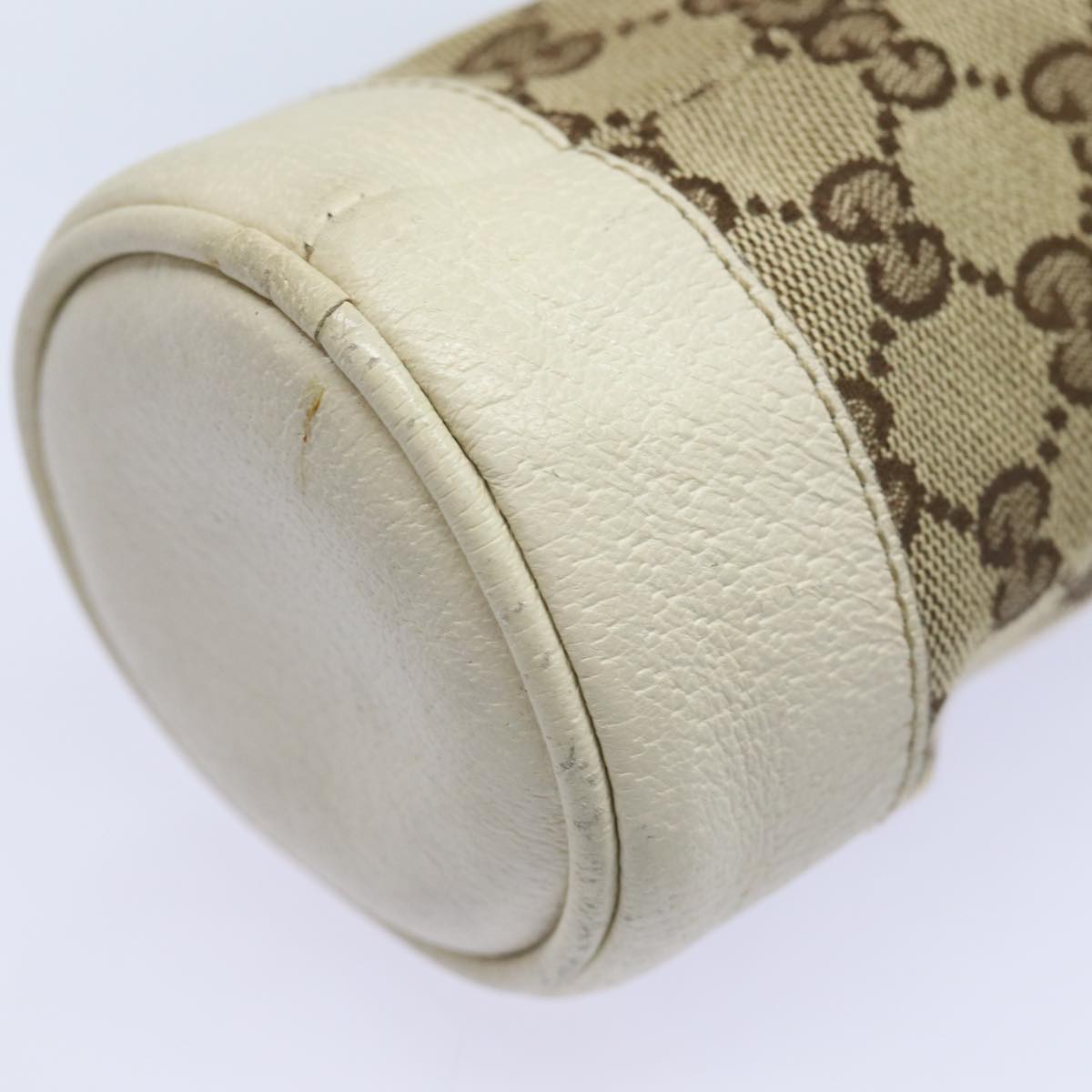 GUCCI Drink holder GG Canvas Web Sherry Line Water bottle Beige 28691 Auth 83139